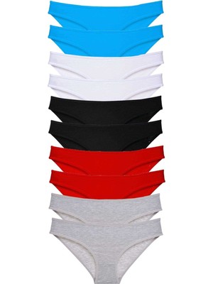 Leopardess 10 adet Süper Eko Set Likralı Kadın Slip