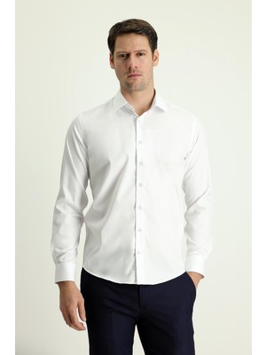 Kiğılı Uzun Kol Slim Fit Dar Kesim Klasik Nano Care Su İtici Leke Tutmaz 4 Mevsim Pamuk Gömlek