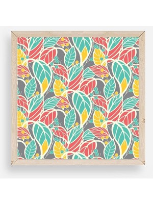 Marsilyan Yaprak Ahşap Çerçeveli Tablo 50 x 50