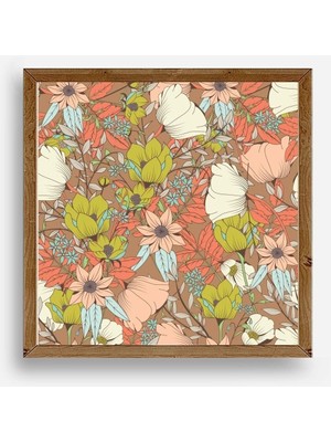 Marsilyan Çiçek Ahşap Çerçeveli Tablo 42 x 42