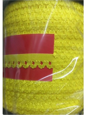 Marsilyan Çamaşır Lastiği Dantelli 1 cm 75 Metre 1 Top Sarı