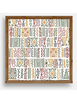 Marsilyan Çizgiler Ahşap Çerçeveli Tablo 50 x 50