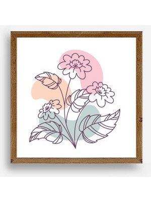 Marsilyan Çiçek Ahşap Çerçeveli Tablo 23 x 23