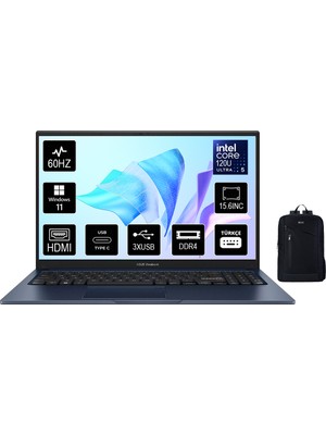 Asus Vivobook 15 X1504VA-NJ3665 Intel Core 5 120U 24GB 1tb SSD Windows 11 Pro 15.6" Taşınabilir Bilgisayar Boz Çanta