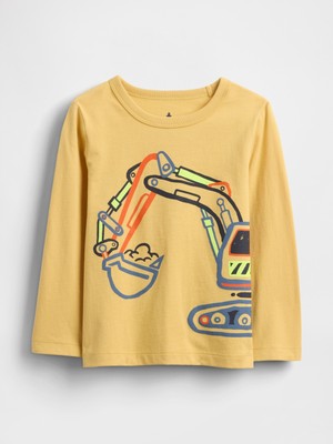 Gap Erkek Bebek Sarı Grafik Baskılı T-Shirt