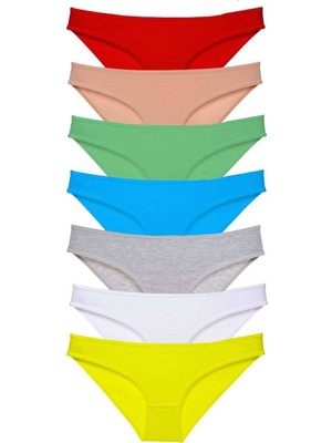 Leopardess 7 adet Süper Eko Set Likralı Kadın Slip Külot Çok Renkli