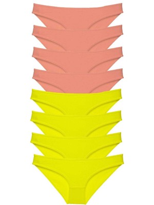 Leopardess 8 adet Süper Eko Set Likralı Kadın Slip Külot Sarı Pudra