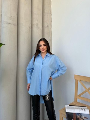 New Station New Statıon Arkası Uzun Gömlek Elbise