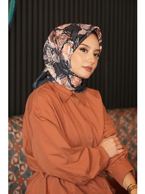 Afvente Şakayık Desen Taba Pamuk Eşarp