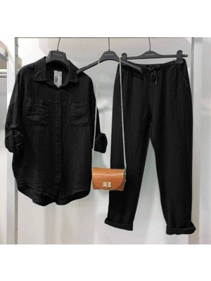 New Station New Statıon Airobin Keten Gömlek Pantolon Takım