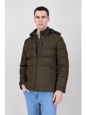 Paco Romano Erkek Kapşonlu Haki Mont