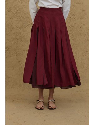 Fahhar Çok Parçalı Etek Bordo