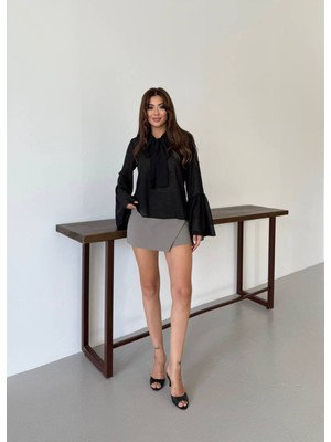 New Station Remoda Ispanyol Kol Trasparan Bluz