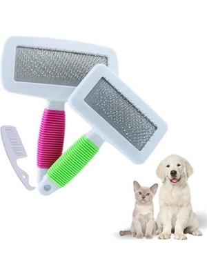 Sad Şad® Kedi Köpek Telli Küçük Boy Tüy Bakım Seti Evcil Hayvan Tarama Fırçası