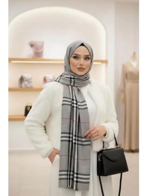 Verahed Ekose Desenli Şal Ince Dokuma Mevsimlik Günlük Kullanımına Uygun Kadın Şal