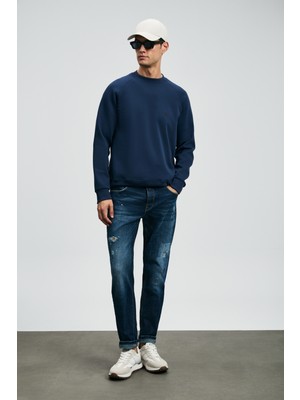 Lufian Edgar Spor Jean Erkek Pantolon Slim Fit Mavi