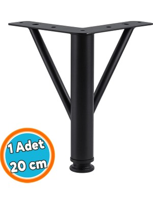 Nzb Mobilya Ayağı Modern Koltuk Kanepe Dayanıklı Tv Ünitesi Ayağı Ayakları Siyah Metal 20 cm