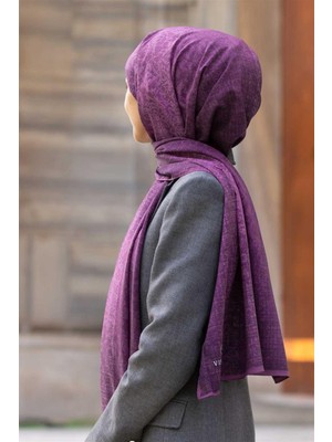 Vissona Lüks Medine Ipeği Doku Desenli Pembe Renkli 75X195 Kırışmaz Şal Moss Krep Dikiş Tipi Italyan Dikişli