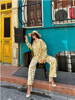 New Station New Statıon Desenli Gömlek Pantolon Takım