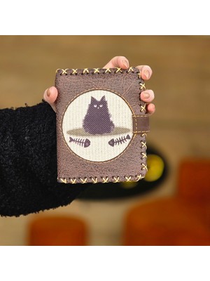 Karamık Figürlü Küçük Cüzdan Etnik Bohem Retro Style - Kahve