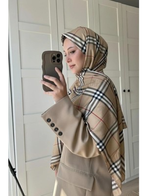 Verahed Ekose Desenli Şal Ince Dokuma Mevsimlik Günlük Kullanımına Uygun Kadın Şal