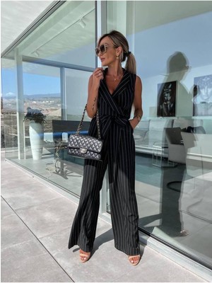 New Station New Statıon Çizgili Dokuma Tulum