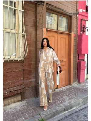 New Station New Statıon Desenli Gömlek Pantolon Takım