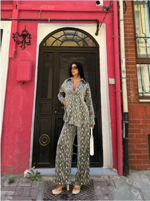 New Station New Statıon Desenli Gömlek Pantolon Takım