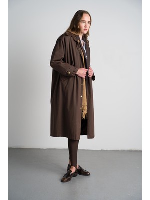 Nauve Mum Görünümlü Uzun Parka