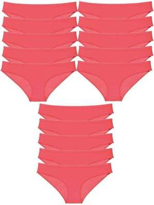 Leopardess 15 adet Süper Eko Set Likralı Kadın Slip Külot Fuşya