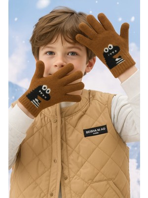 Gigi Giyim Dinozor Baskılı Yumoş Erkek Çocuk Eldiven