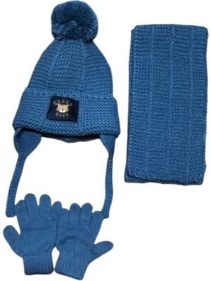 Aware Time Kitti 1-4 Yaş Erkek Bebek & Çocuk Içi Polarlı Atkı Bere Eldiven 3'lü Takım