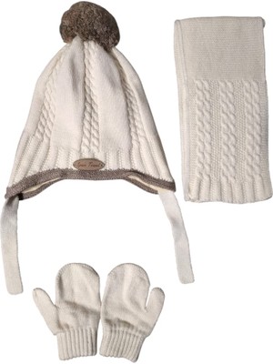 Aware Time Kitti 0-12 Ay Erkek Çocuk Içi Polarlı Atkı Bere Eldiven 3'lü Takım