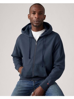 Levi's Erkek Kapüşonlu Fermuarlı Lacivert Sweatshirt - A7771-0001