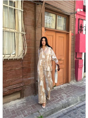 New Station New Statıon Desenli Gömlek Pantolon Takım