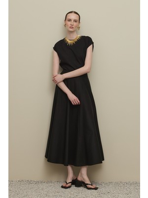 Fahhar Godeli Lyocell Keten Etek Siyah