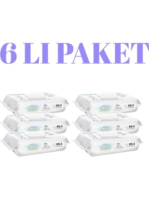 Sleepy Bio Natural Yenidoğan Islak Bebek Mendili 6’lı Paket | 6*40 ( 240 Yaprak ) %99,5 Saf Su | Hipoalerjenik