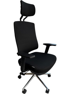 Kaya Ofis Jasper Pro Siyah Fabric Krom | 140 kg Kapasiteli