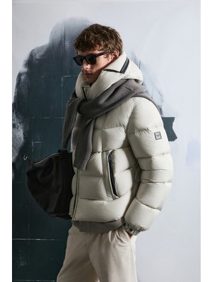 Lufian Jacop Kaz Tüyü Erkek Mont Siyah