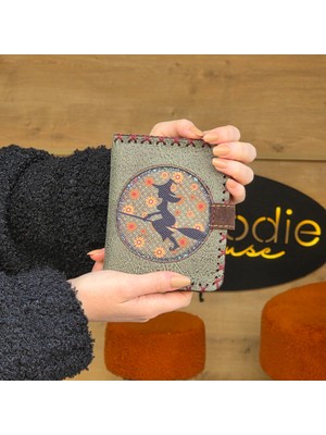 Cadı Figürlü Küçük Cüzdan Etnik Bohem Retro Style - Yeşil