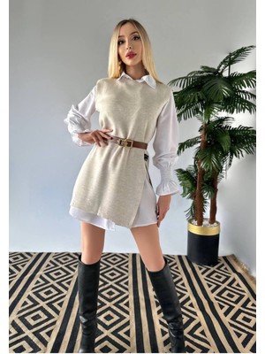 New Station New Statıon Süveter Triko Gömlek Elbise Kemer Takım