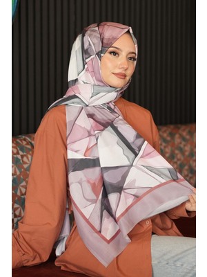 Afvente Soyut Geometrik Desen Vizon Pamuk Şal