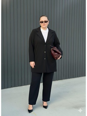 BezeXL Büyük Beden Astarsız Ceket Siyah