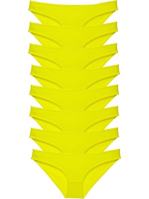 Leopardess 8 adet Süper Eko Set Likralı Kadın Slip Külot Sarı