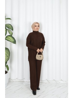 Nisum Moda Şerit Saç Örgülü Triko Takım