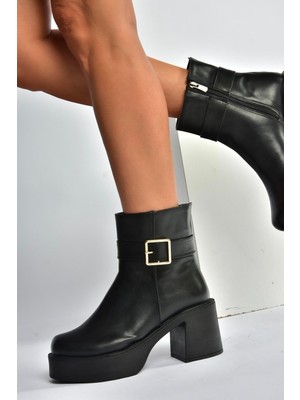 Fox Shoes V726446609 Siyah Kalın Topuklu Kadın Bot