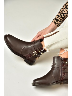 Fox Shoes T312124709 Kahverengi Alçak Topuklu Kadın Bot