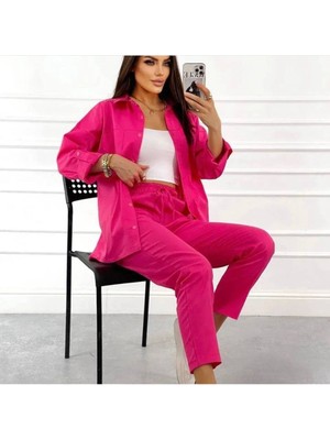 New Station New Statıon Airobin Keten Gömlek Pantolon Takım