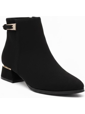 Ustalar Ayakkabı Siyah Süet Kadın Topuklu Bot 659.701-2