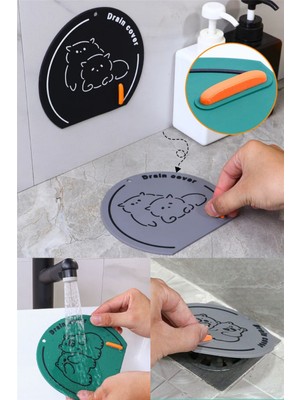 Omilife Kahverengi Silikon Gider Kapağı Koku Önleyici Lavabo Tıpası Banyo Mutfak Balkon Gider Matı